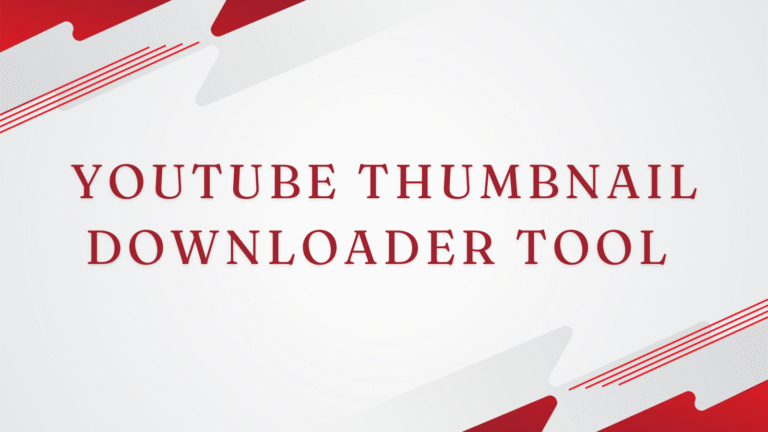 YouTube Thumbnail Downloader Tool