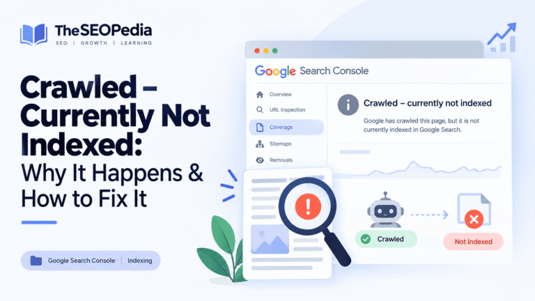 Crawled currently not indexed status in Google Search Console
